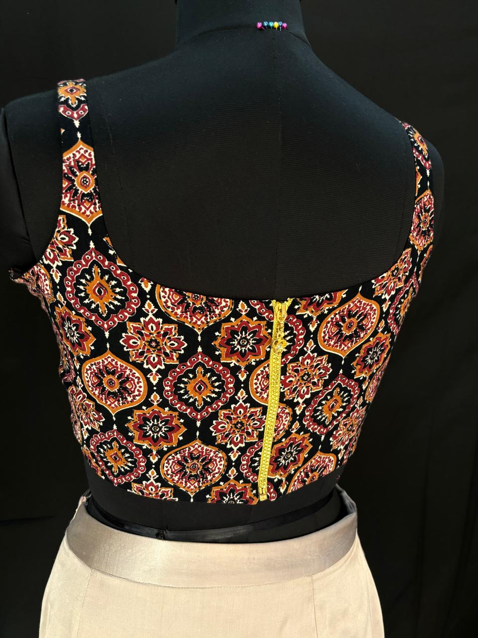 Badam Ajrakh Corset Top