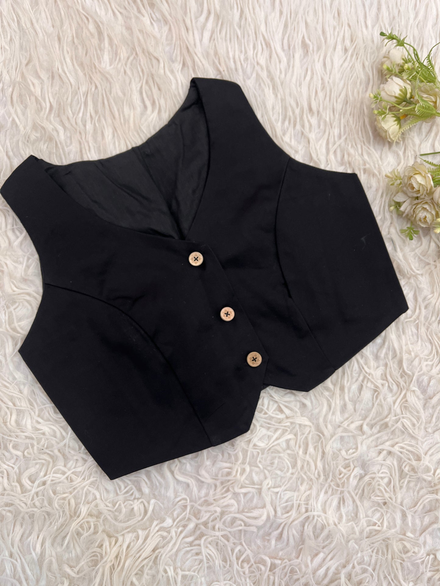 Black Waist Coat Top