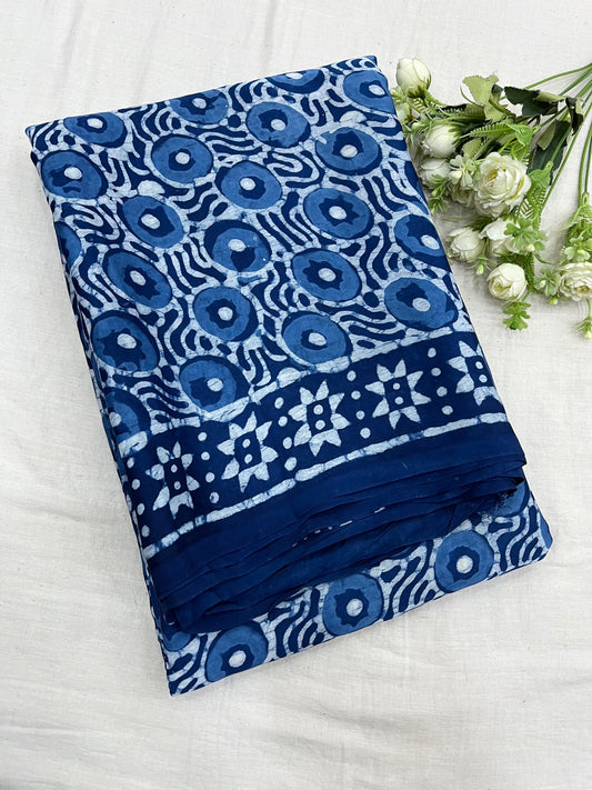 Indigo Modal Silk Saree 6