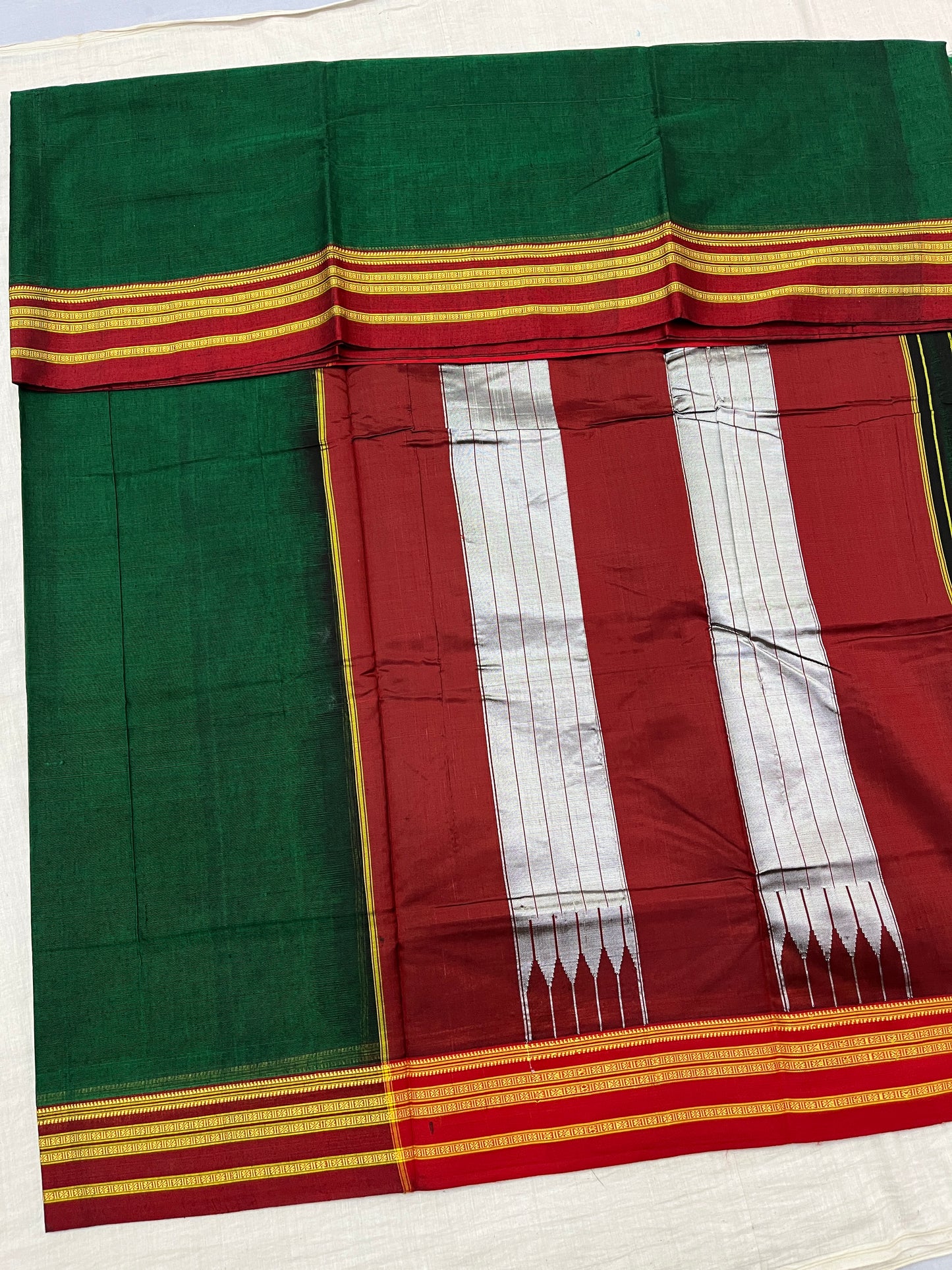 Green Gayathri Border Rayon Cotton Ilkal Sarees