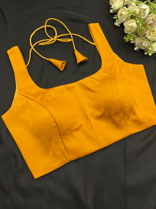 Mustard Backless Strap Blouse