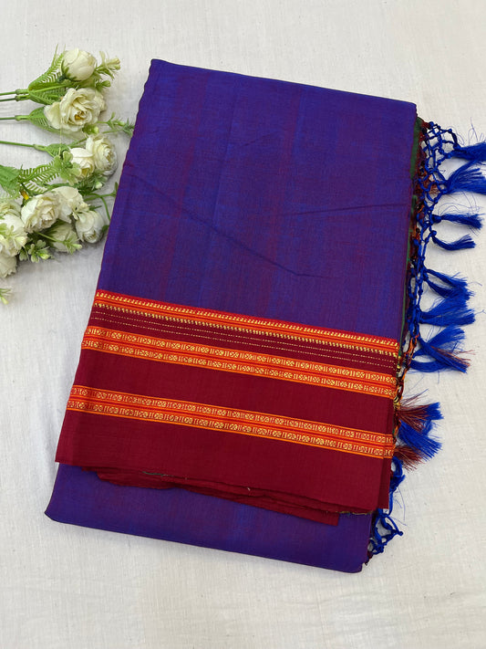 Purple Red Viscose Ilkal Saree