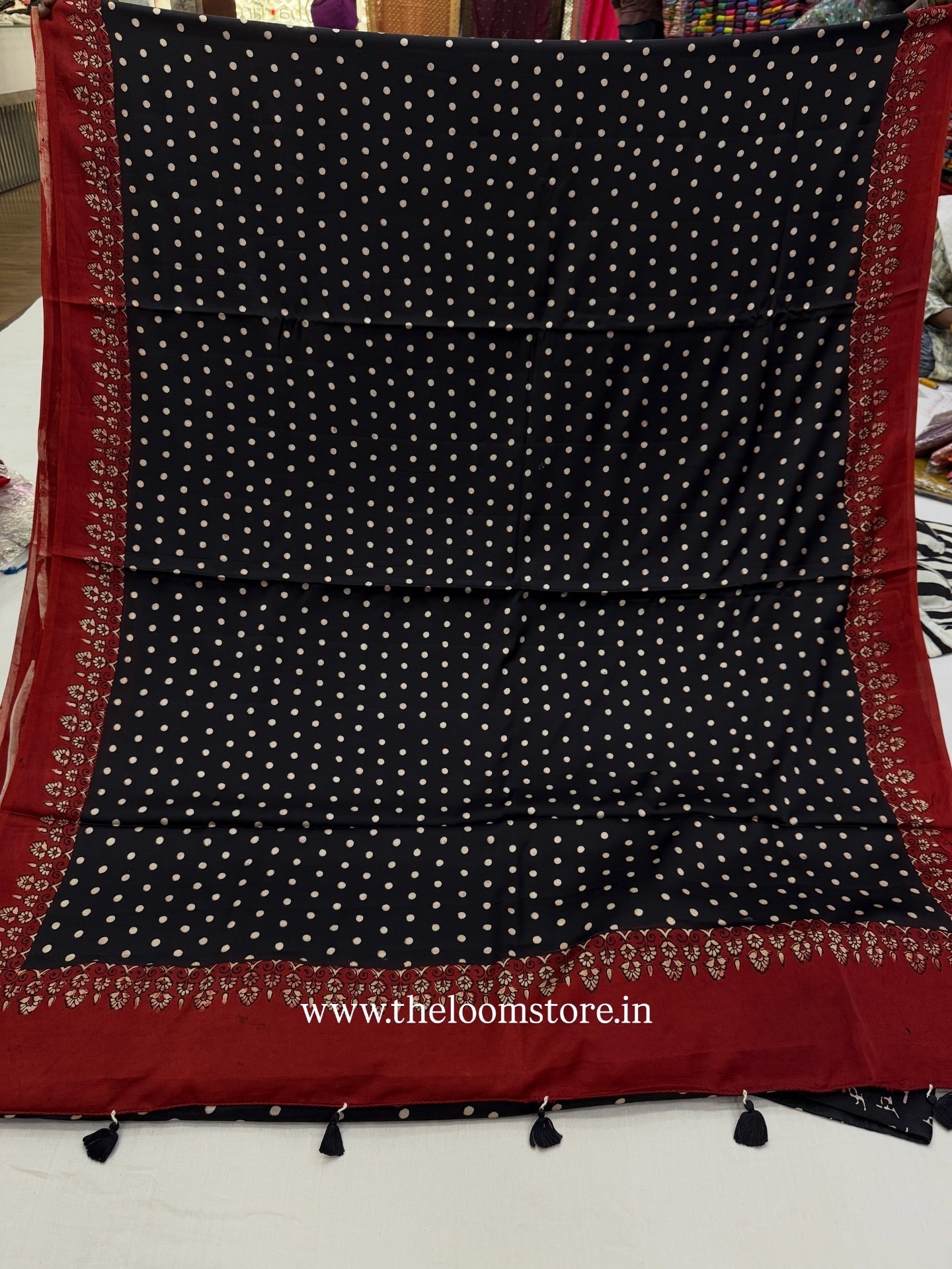 Devanagari Ajrakh Saree Blouse Set (Dispatch Jan 26th, 2026)