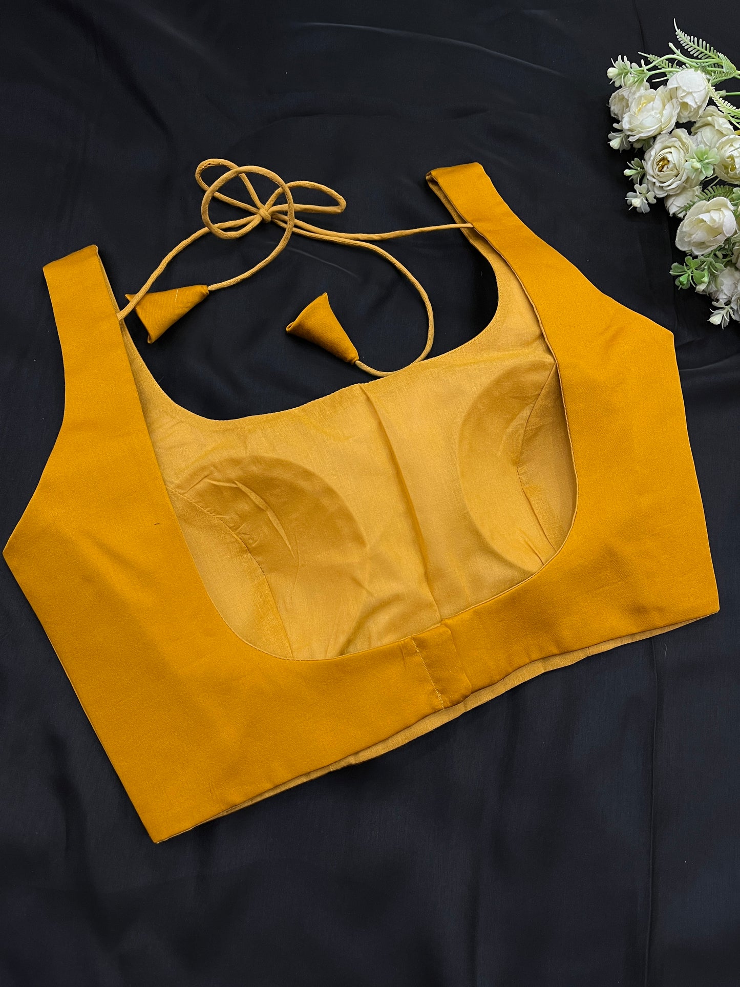 Mustard Backless Strap Blouse