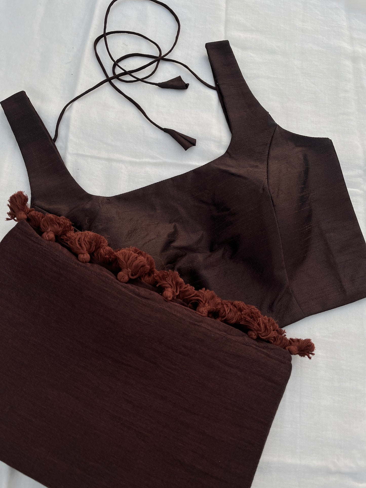 Coffee Bite Saree Blouse Co-Ord Set