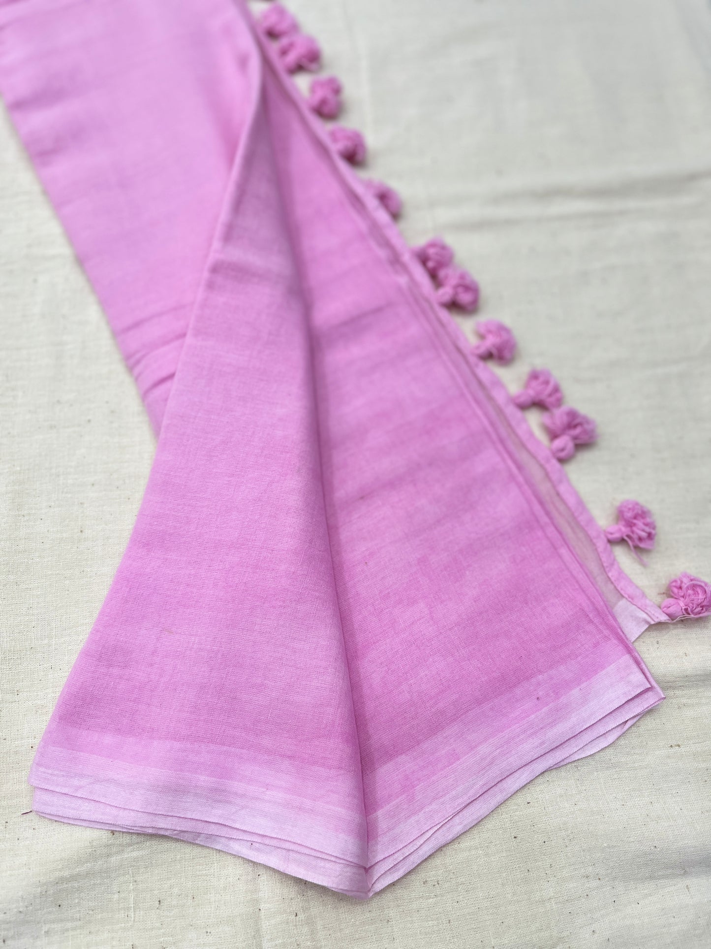 Pink Mulmul Saree