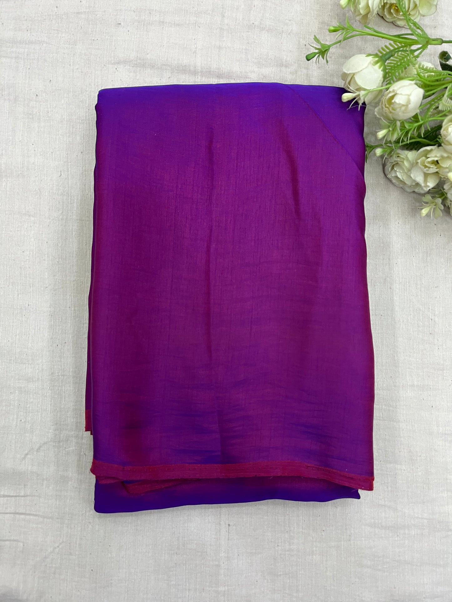 Purple Malai Silk Saree