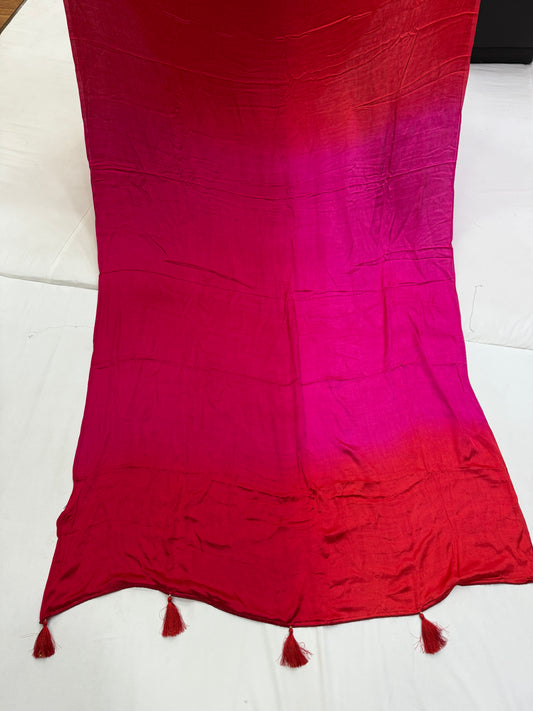 Itrati Rani Modal Silk Plain Saree