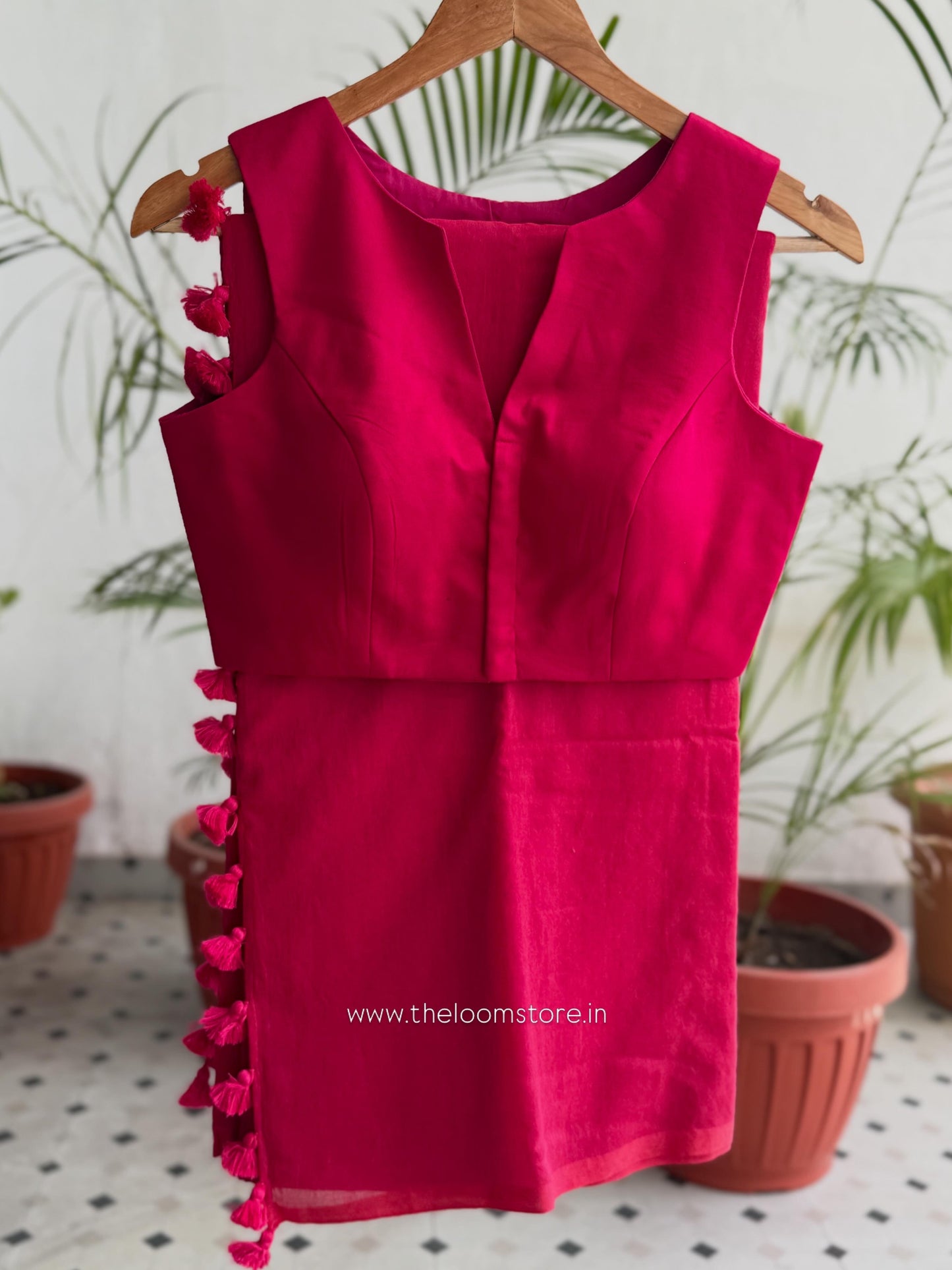 Hottie Pink Saree Blouse Combo Set