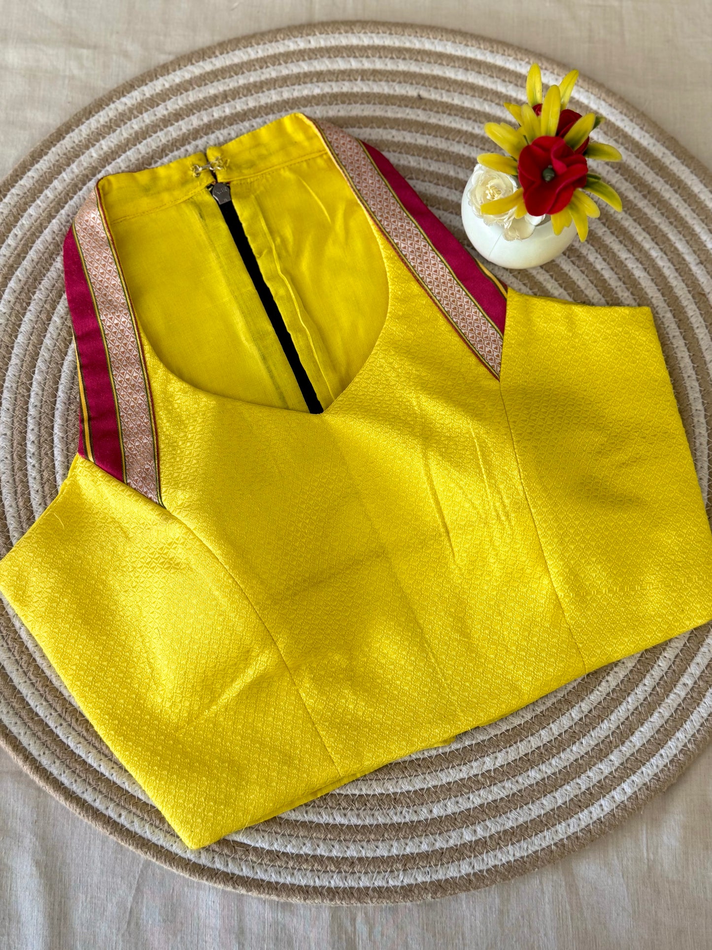 Khun Halter Neck Yellow Blouse