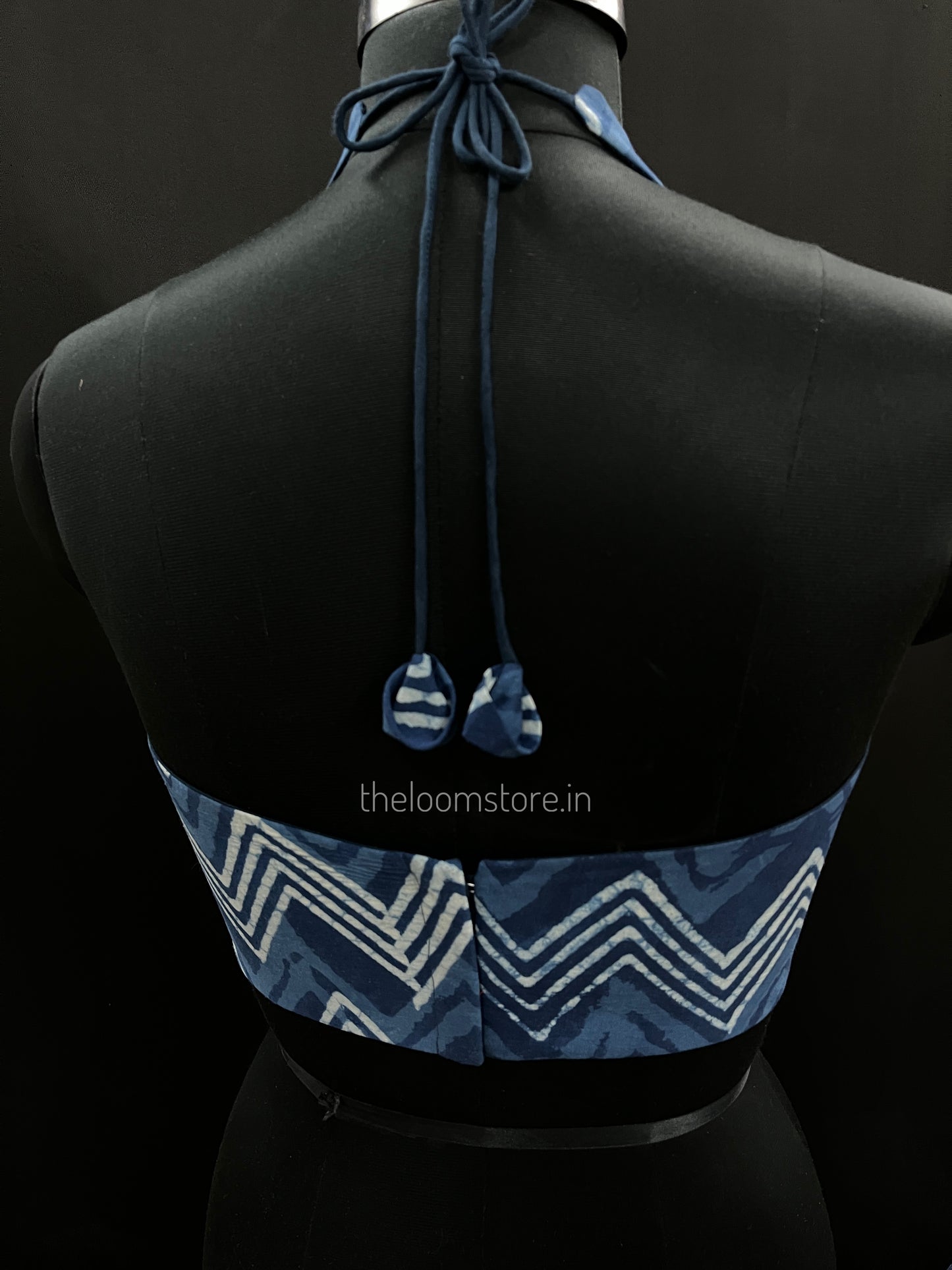 Indigo Zig Zag Crop Top