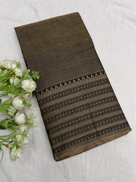 Narayanpet Chakri Border Cotton Saree 03