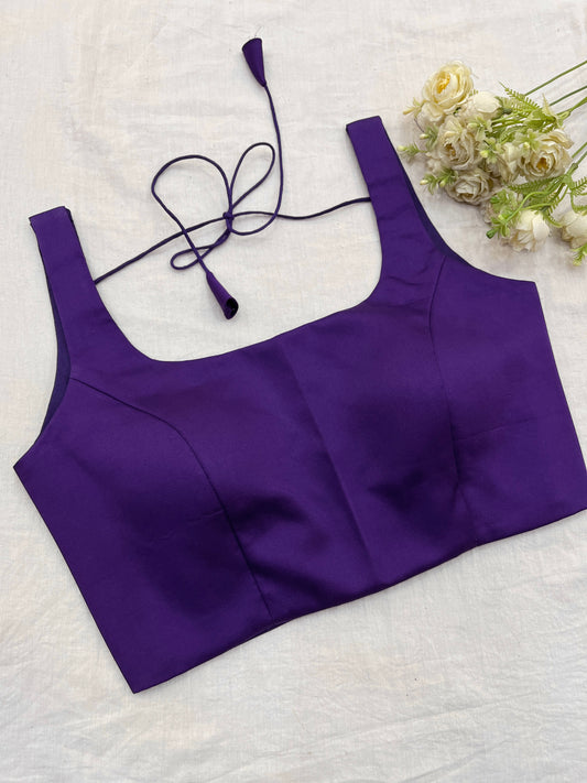 Ink Purple Backless Strap Blouse