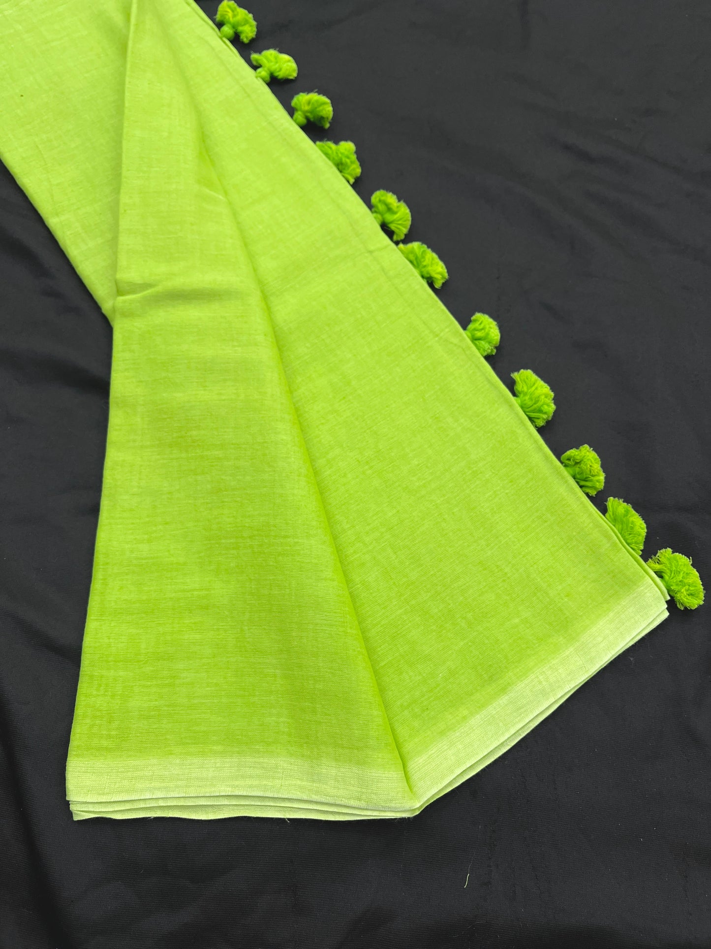 Pista Green Mulmul Cotton Saree