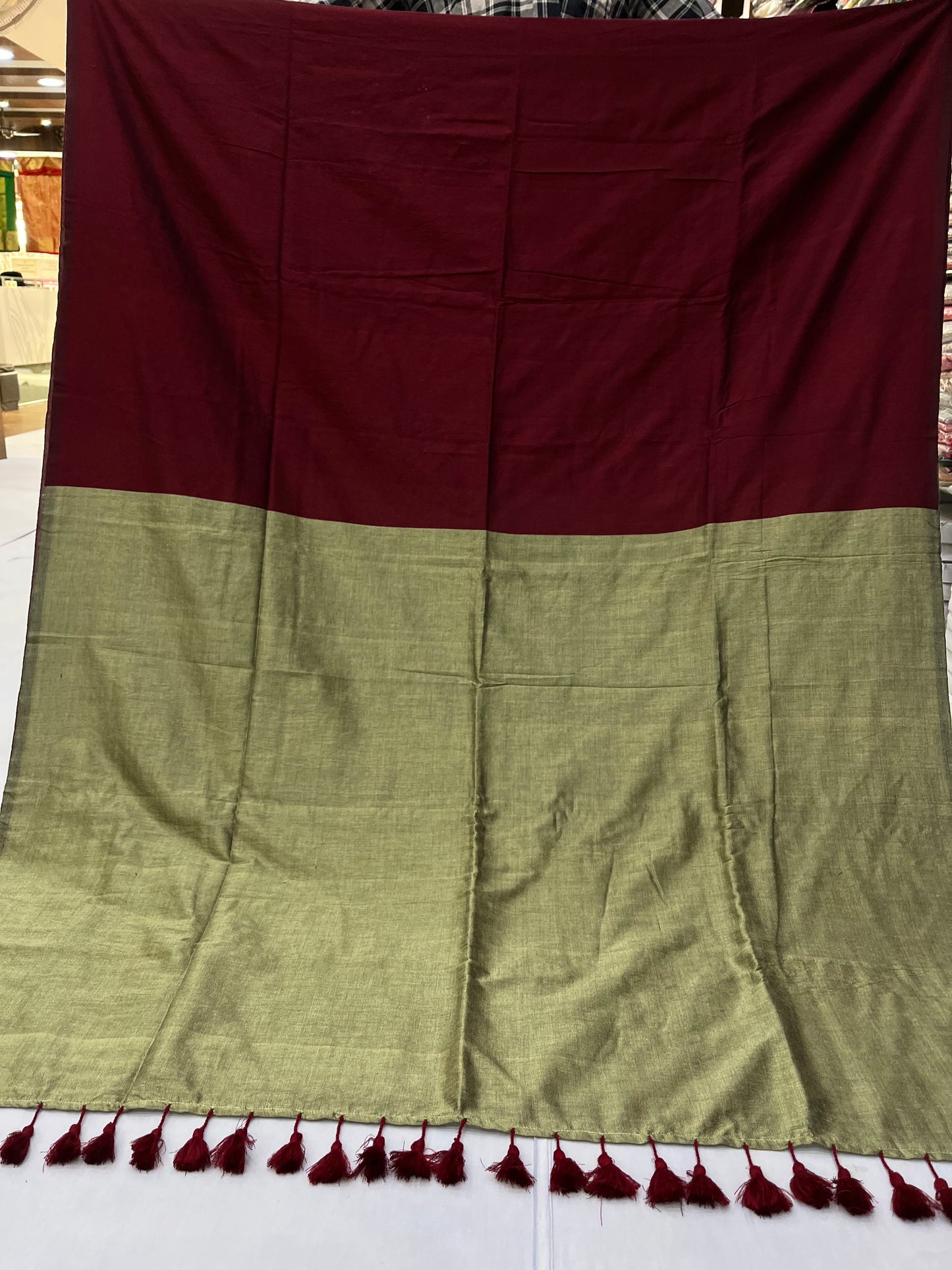 Maroon Muse Acrylic Cotton Saree