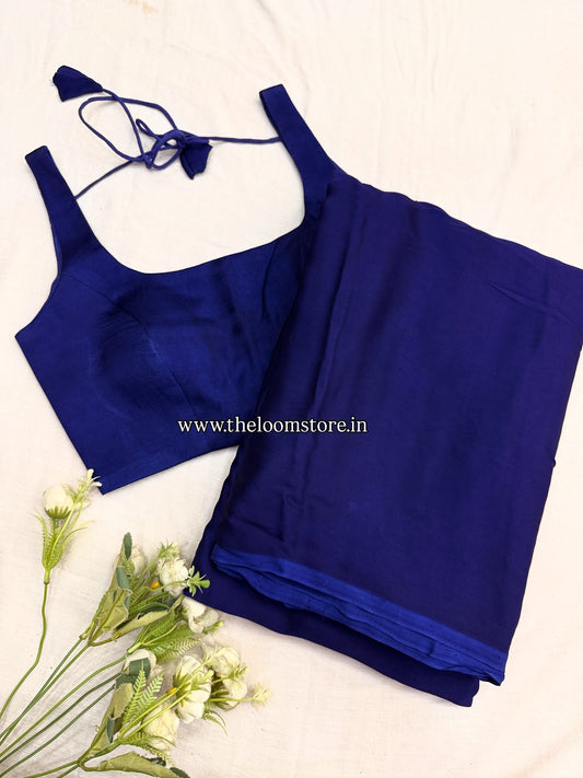 Neelanjana Modal Silk Plain Saree Blouse Set