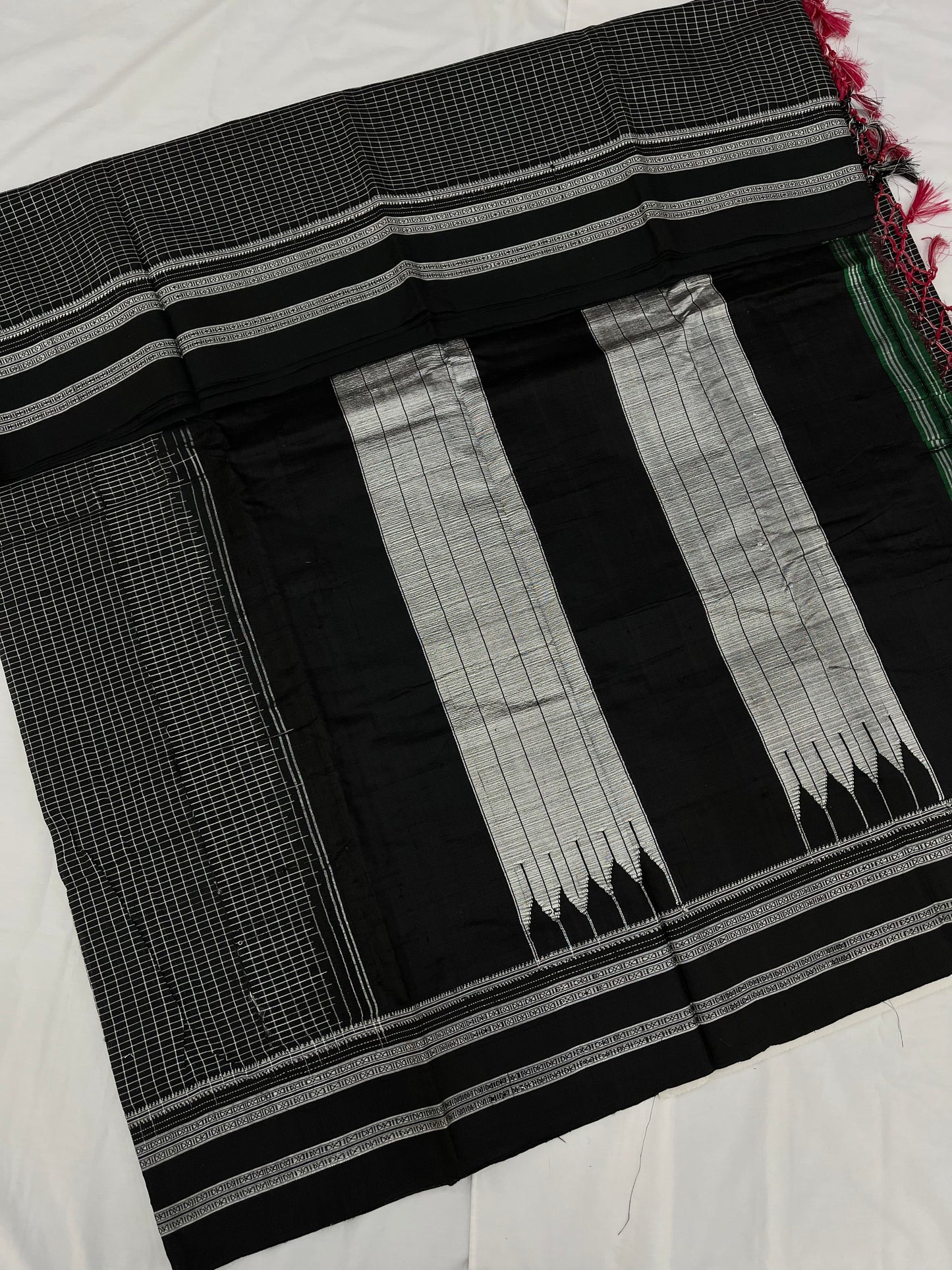 Black Checks Kondi Ilkal Saree