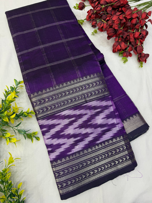 Purple Mangalgiri Ikkat Handloom Sarees