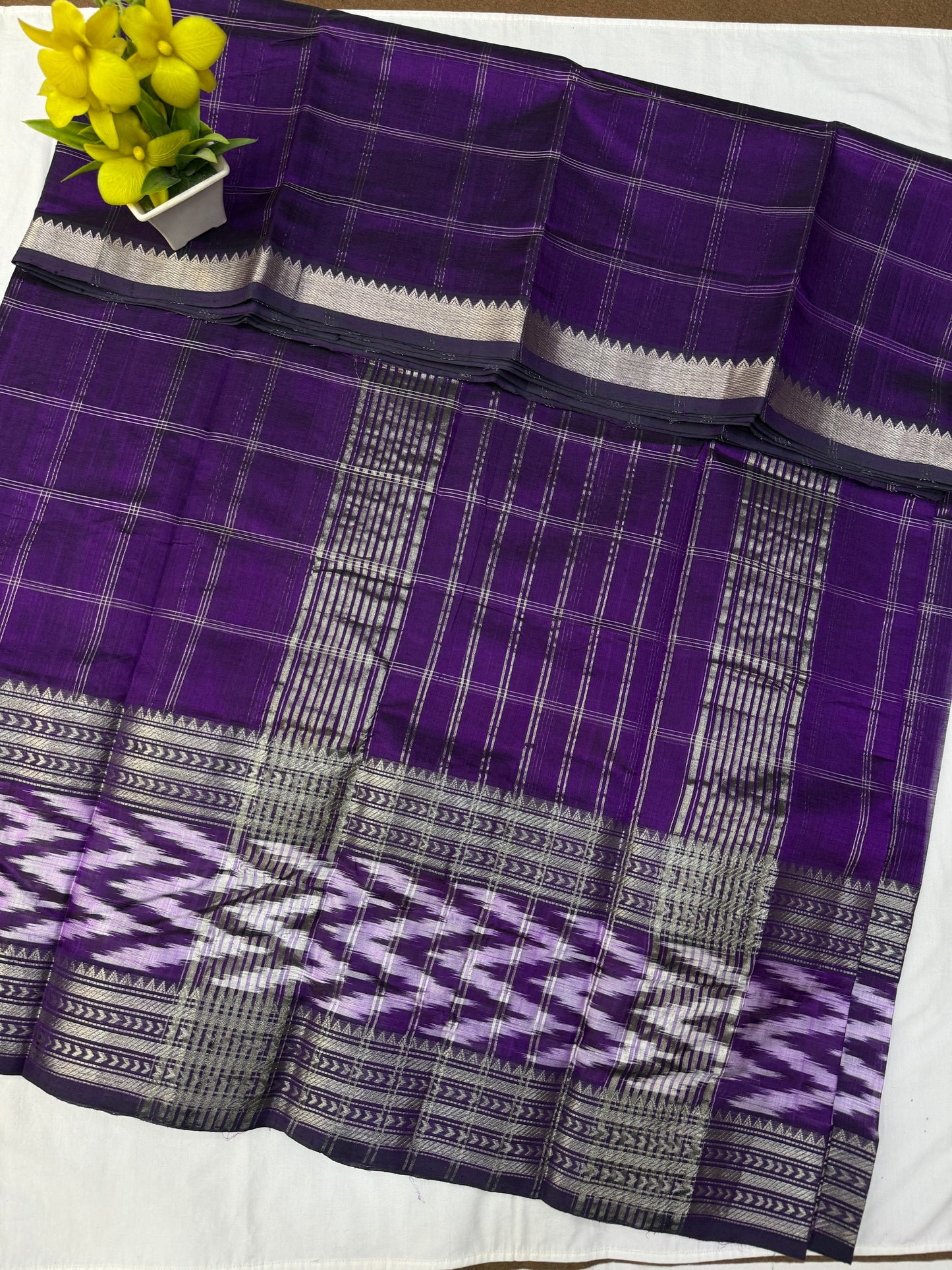 Purple Mangalgiri Ikkat Handloom Sarees