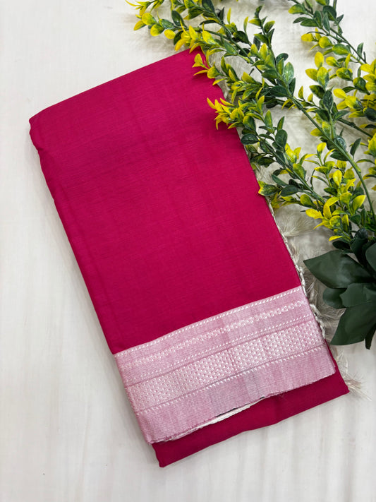 Hottie Pink Abstract Handloom Ilkal Saree