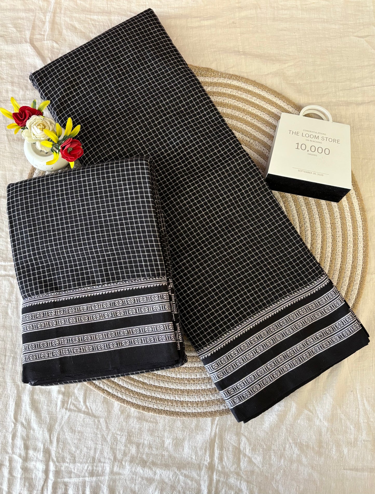 Black Gadi Dadi Border Patteda Anchu Saree