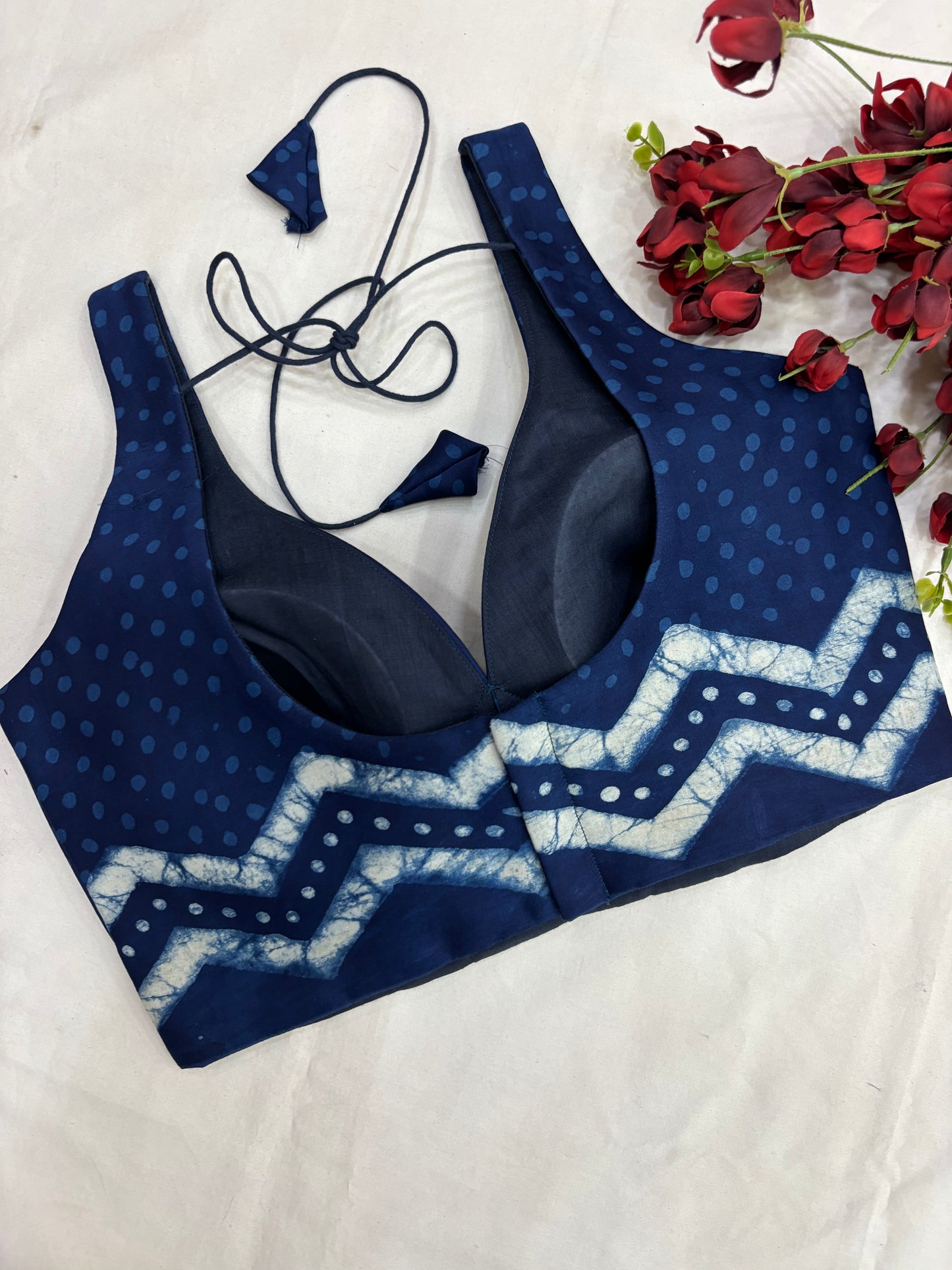 Neel Katha Indigo Modal Silk Saree & Blouse Set