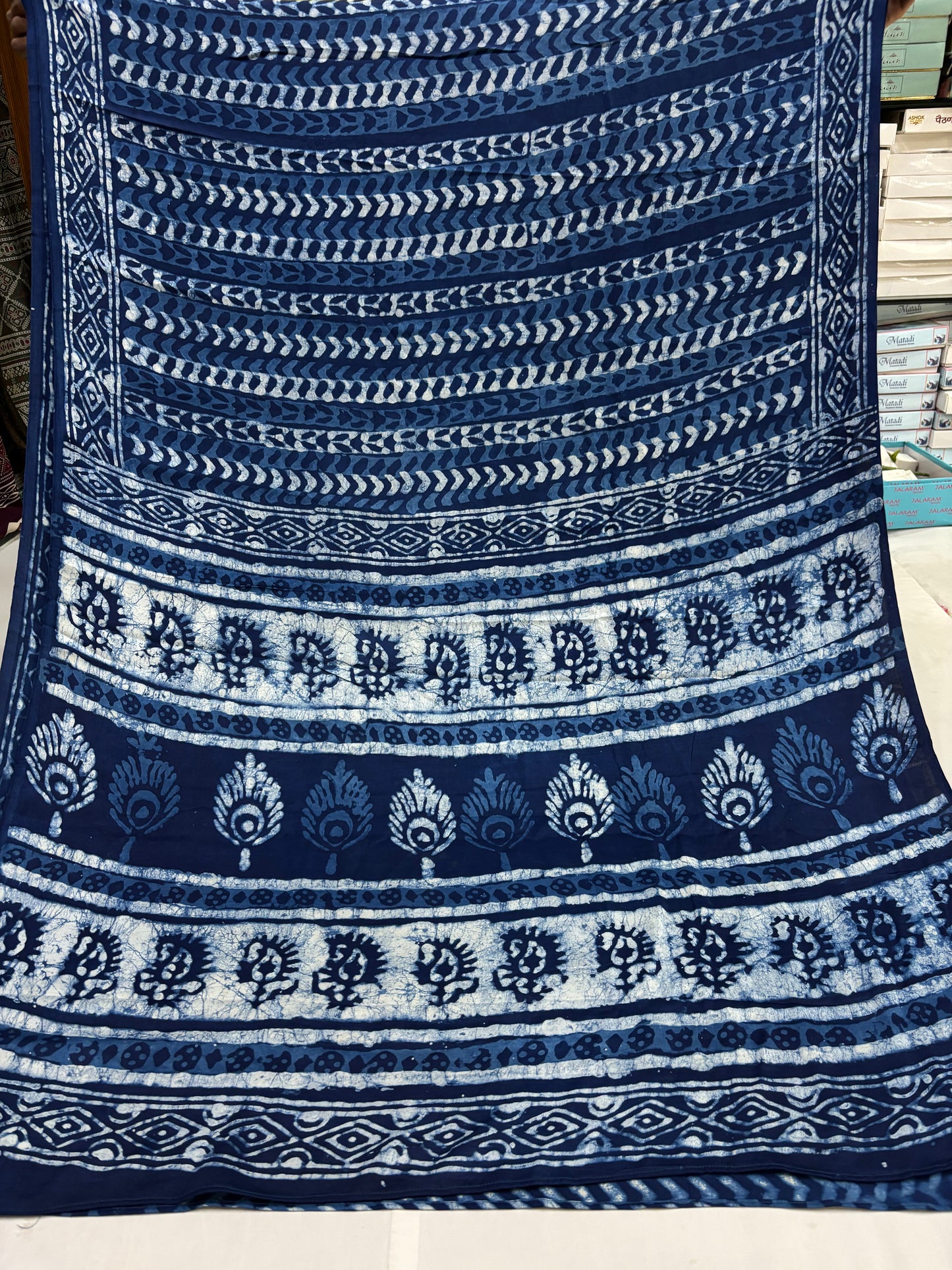 Neel Tara Indigo Saree Blouse Set