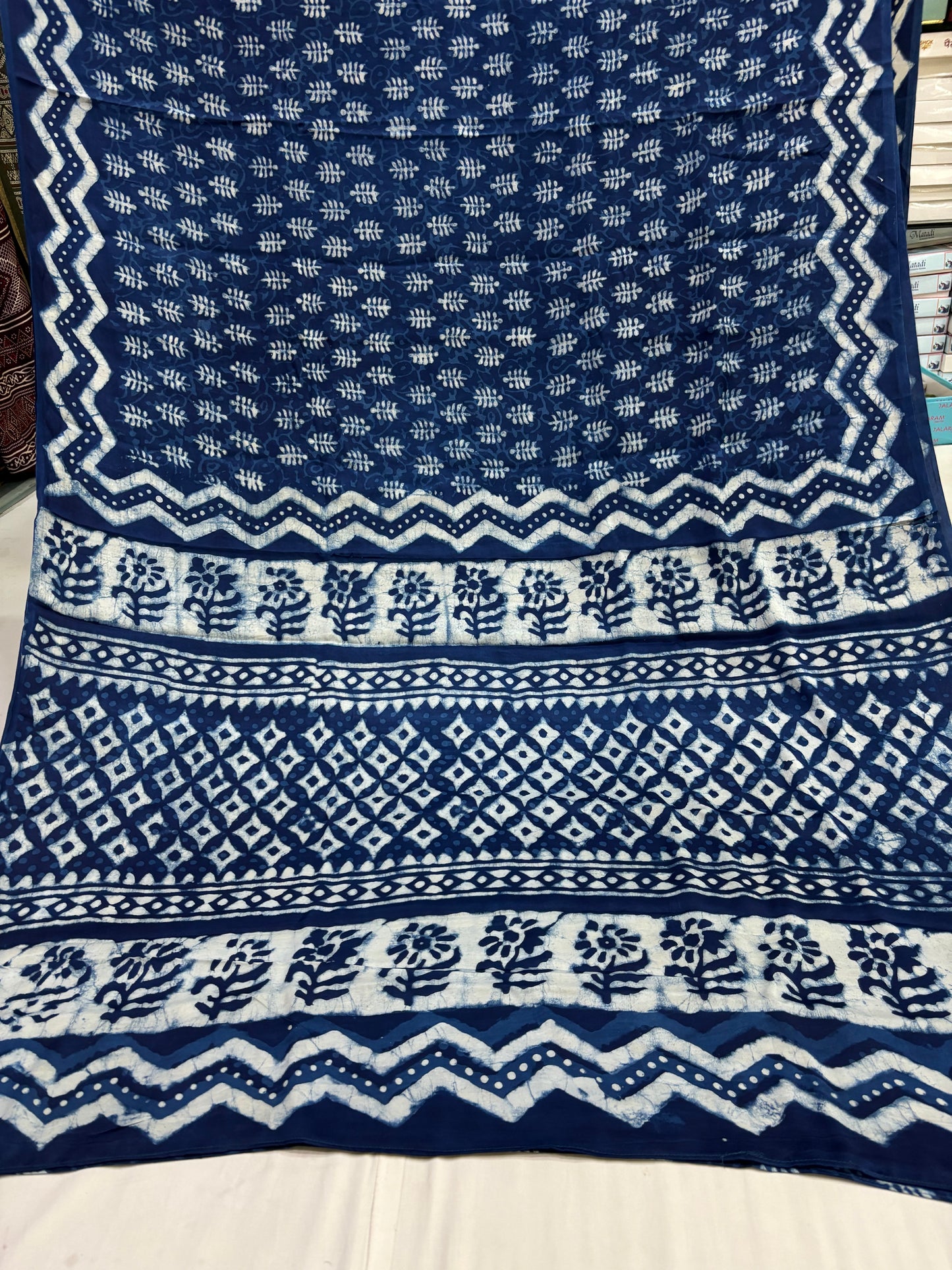 Neel Katha Indigo Modal Silk Saree & Blouse Set