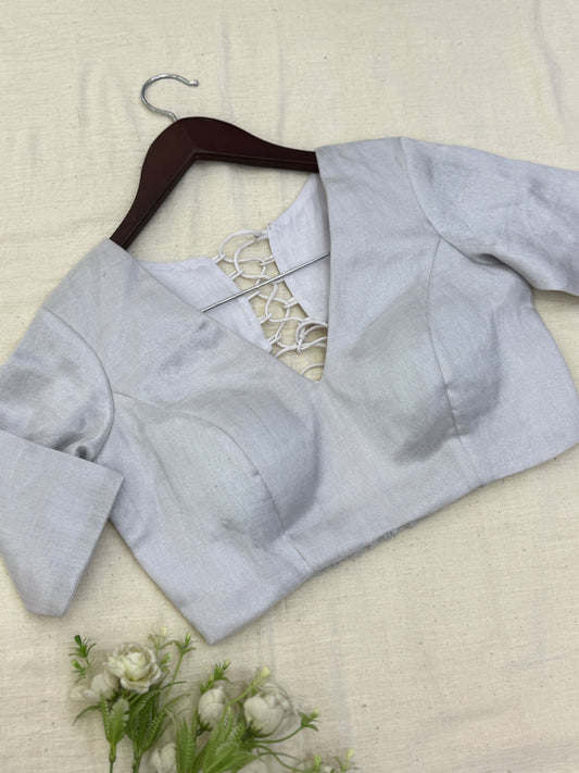 Moonlit Muse Tissue Elastic Sleeves Blouse