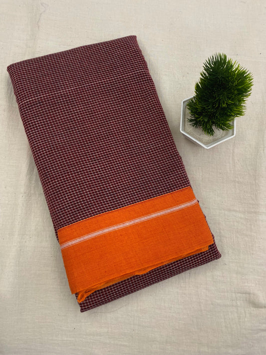 Rust Orange Patteda Anchu Saree