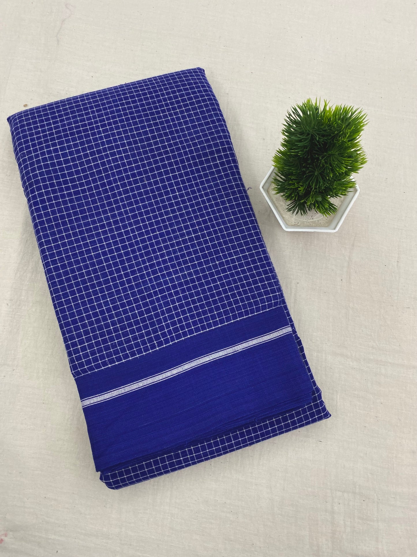 German Blue Patteda Anchu Saree