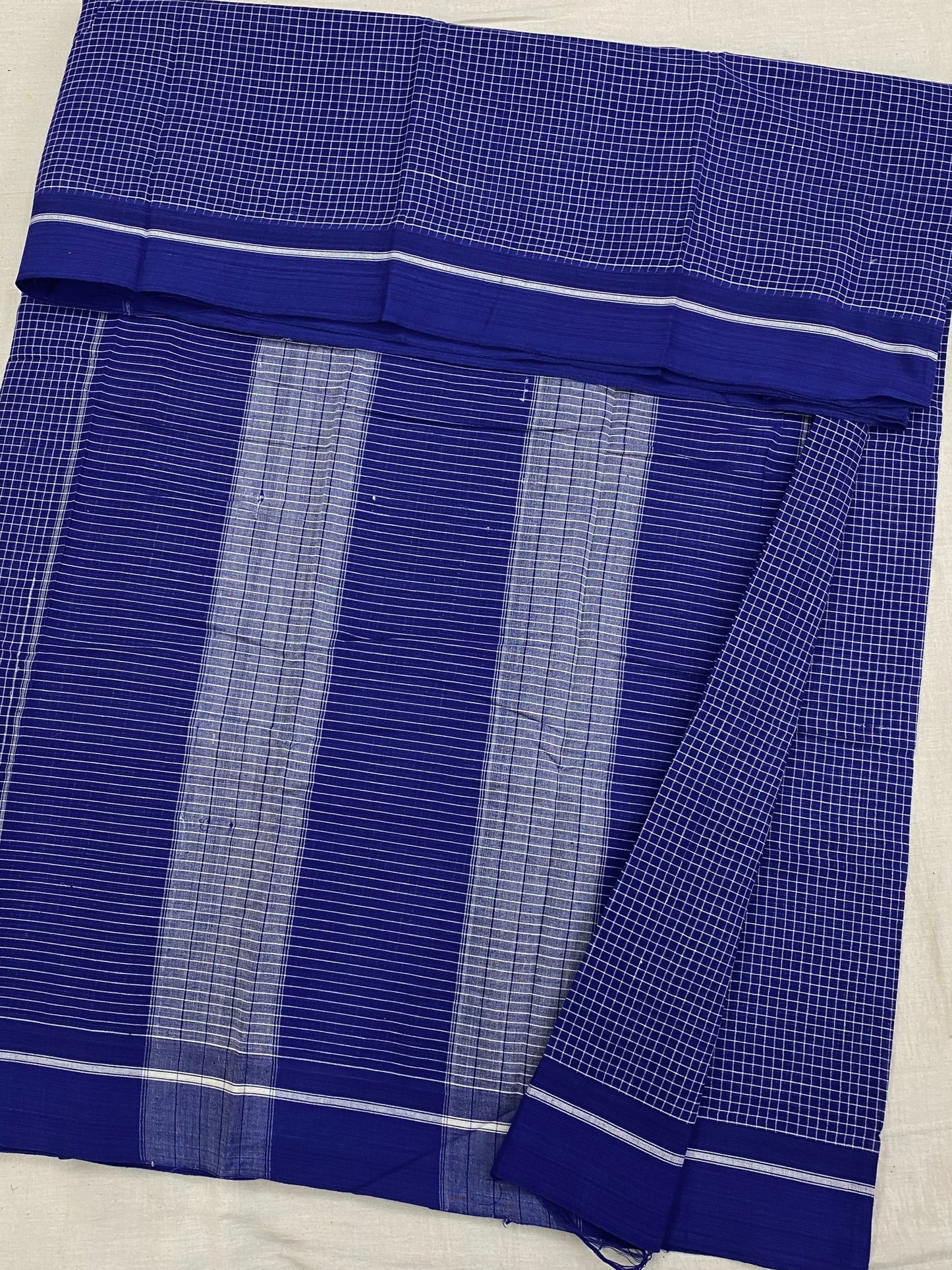 German Blue Patteda Anchu Saree – The Loom Store