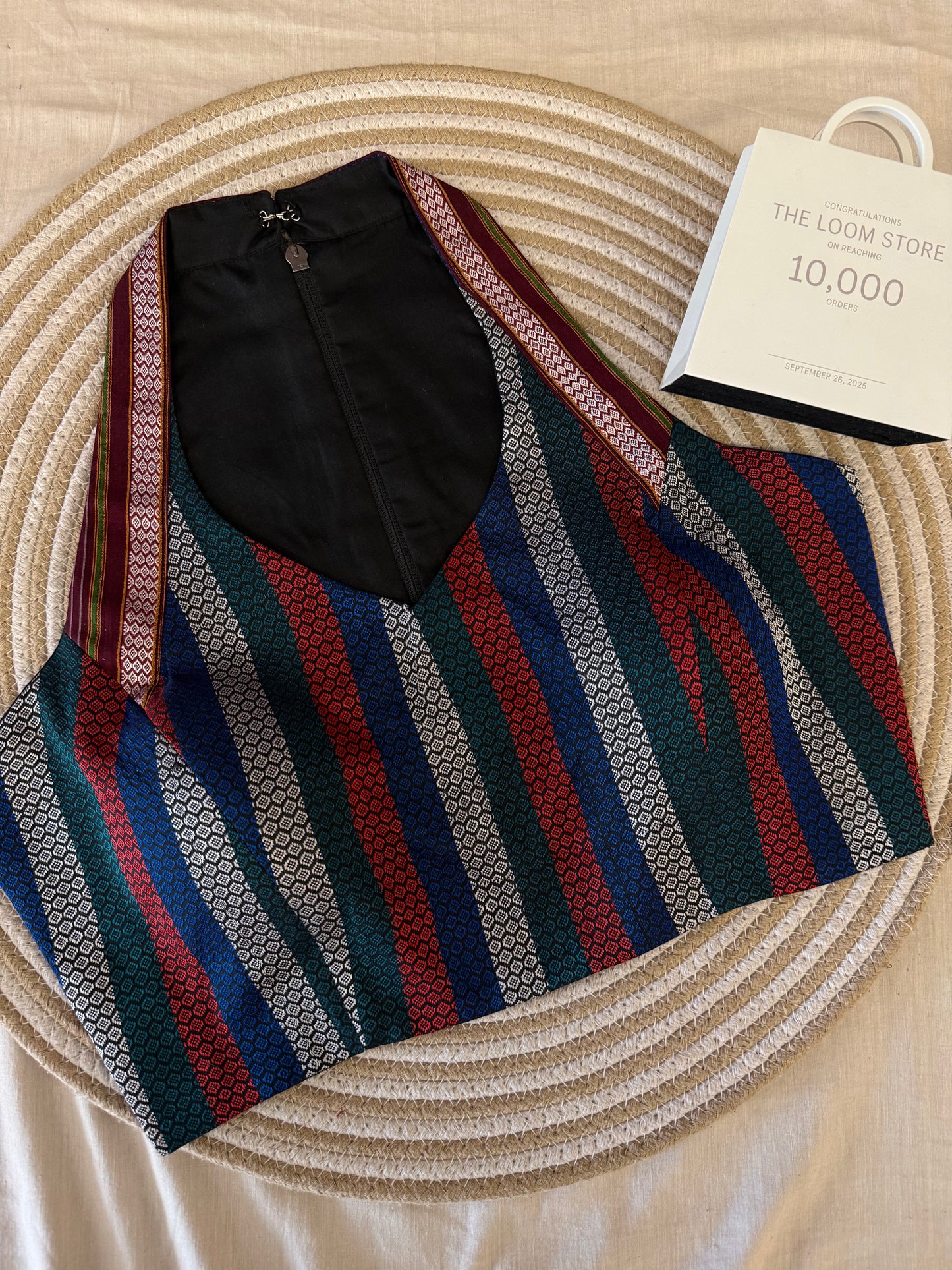 Khun Halter Neck Maroon Patta Blouse