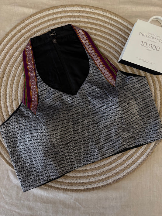 Khun Halter Neck Grey Blouse