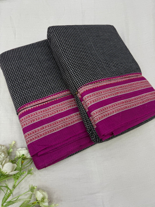 Black Pink Gomi Teni Patteda Anchu Saree
