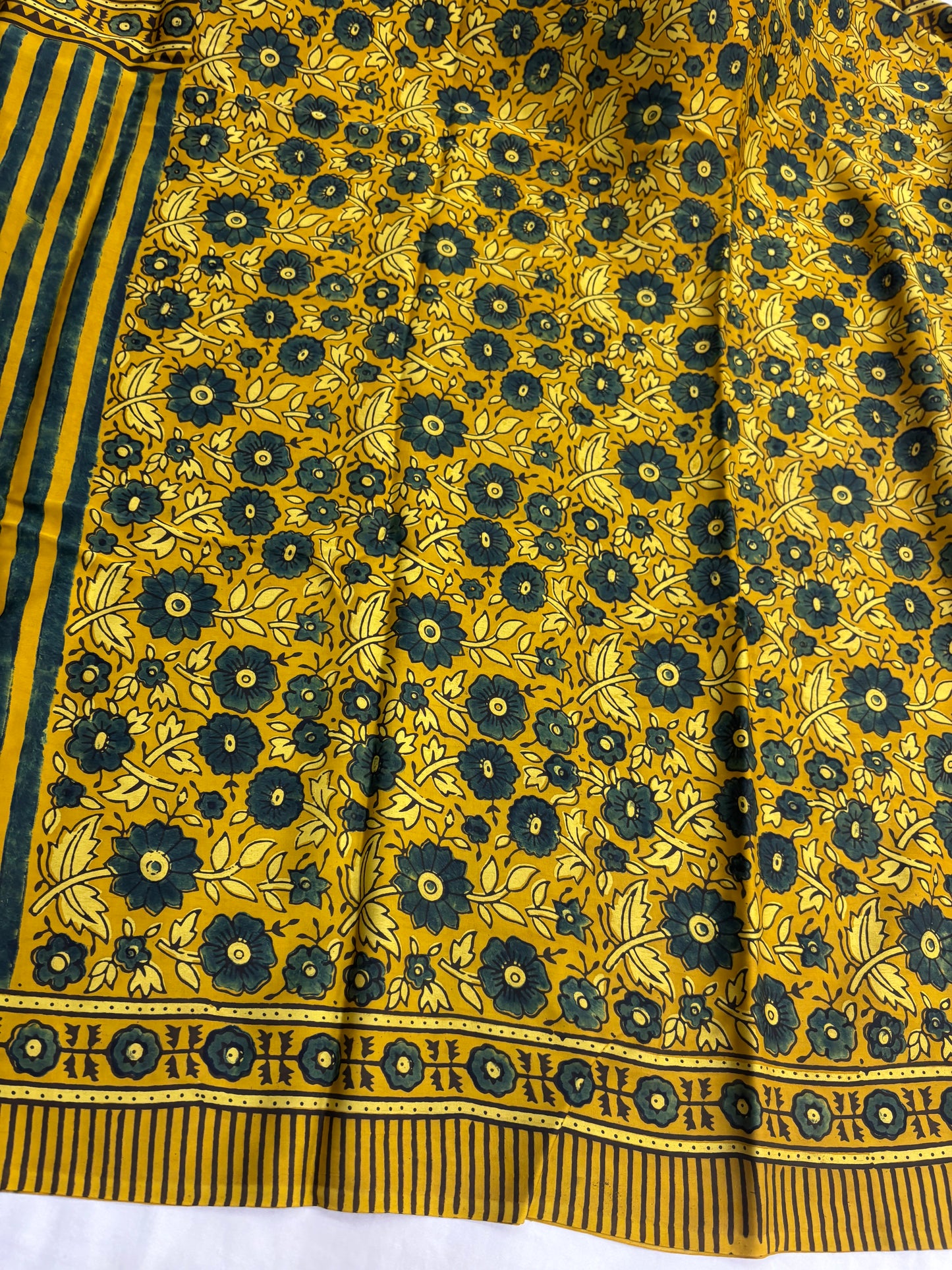 Haldi Rekha Ajrakh Modal Silk Saree