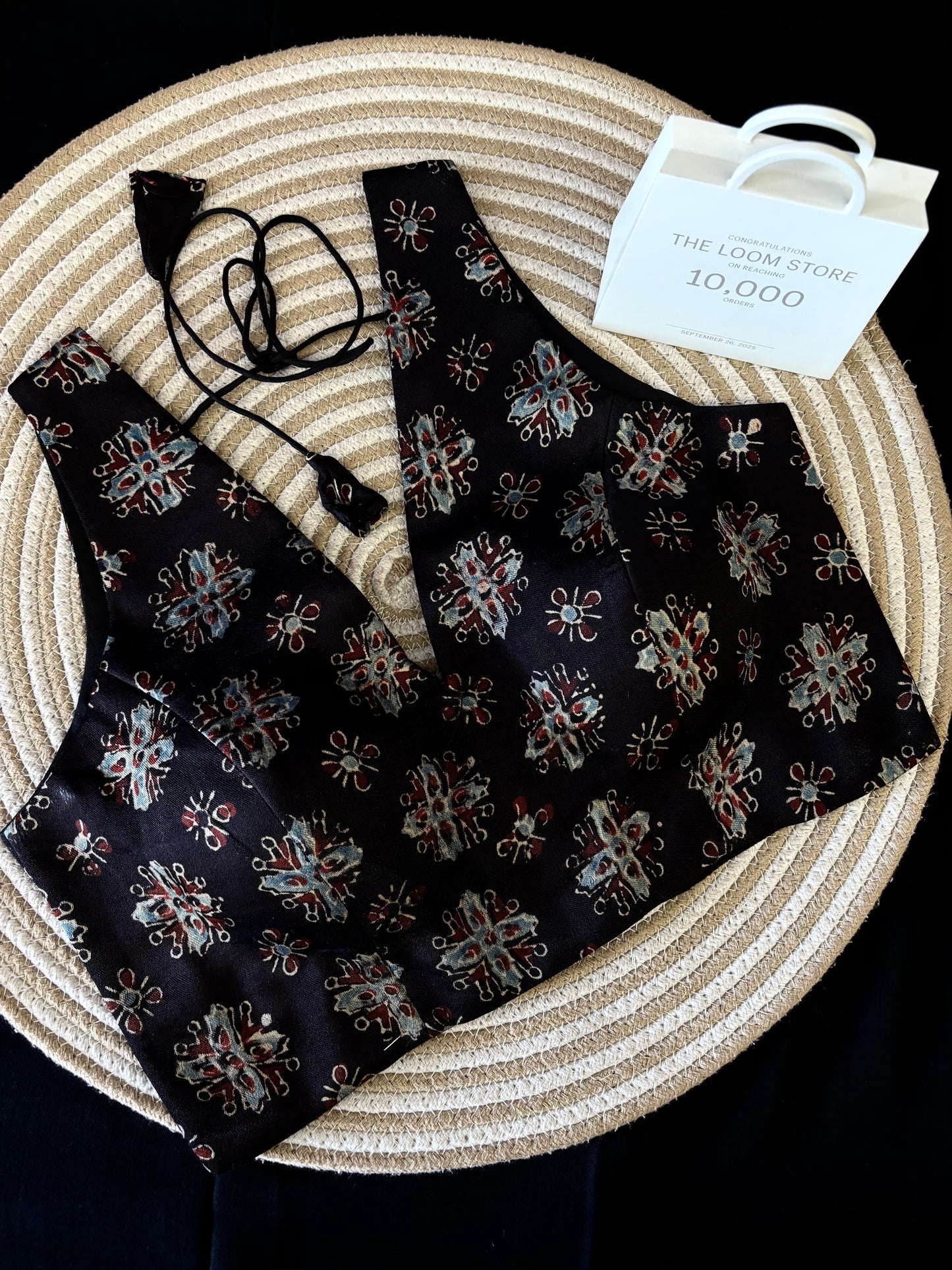 Black Modal Silk V-Neck Sleeveless Blouse
