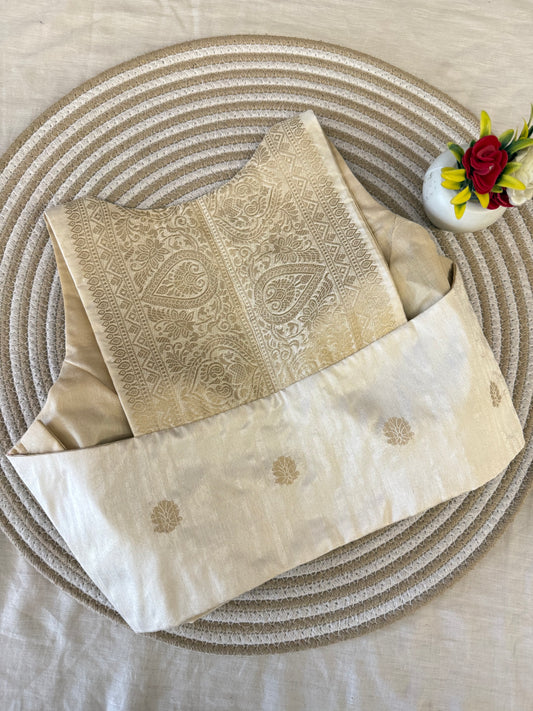 Onam Patta Racer Back Dupion Silk Blouse
