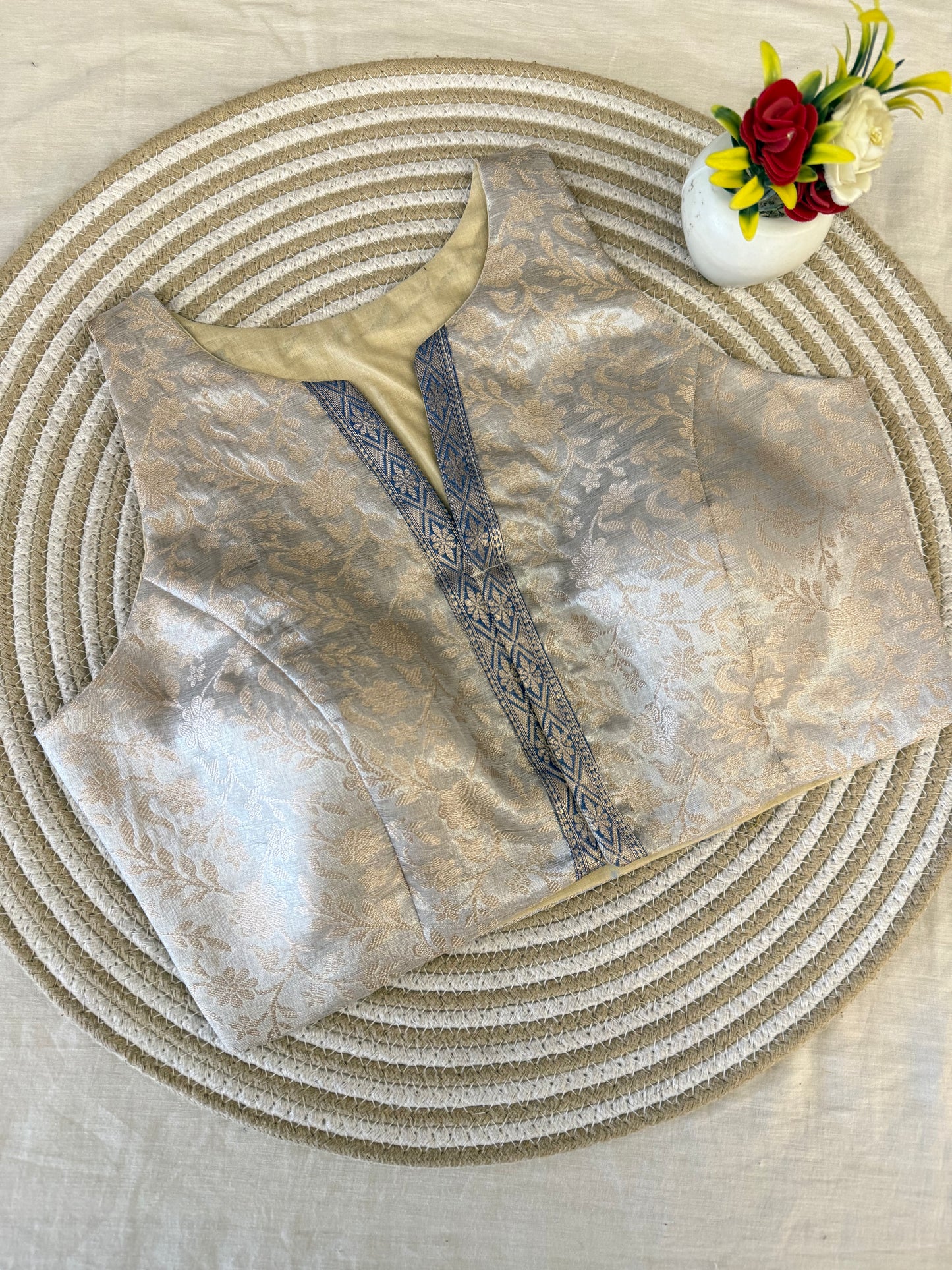 Nilima Banarasi Tissue Racer Back Blouse