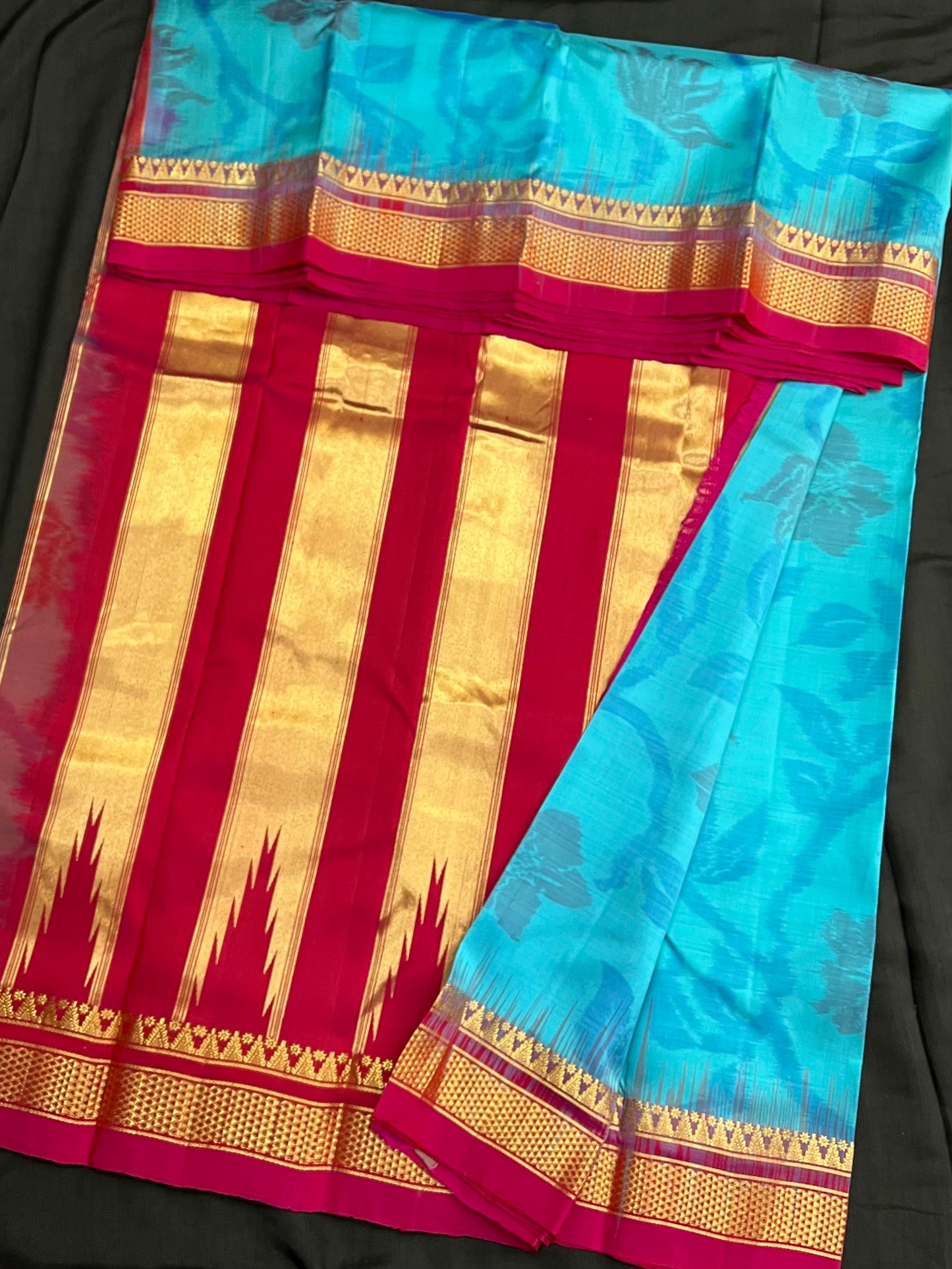 Ananda Hot Pink Pochampally Ilkal Silk Saree