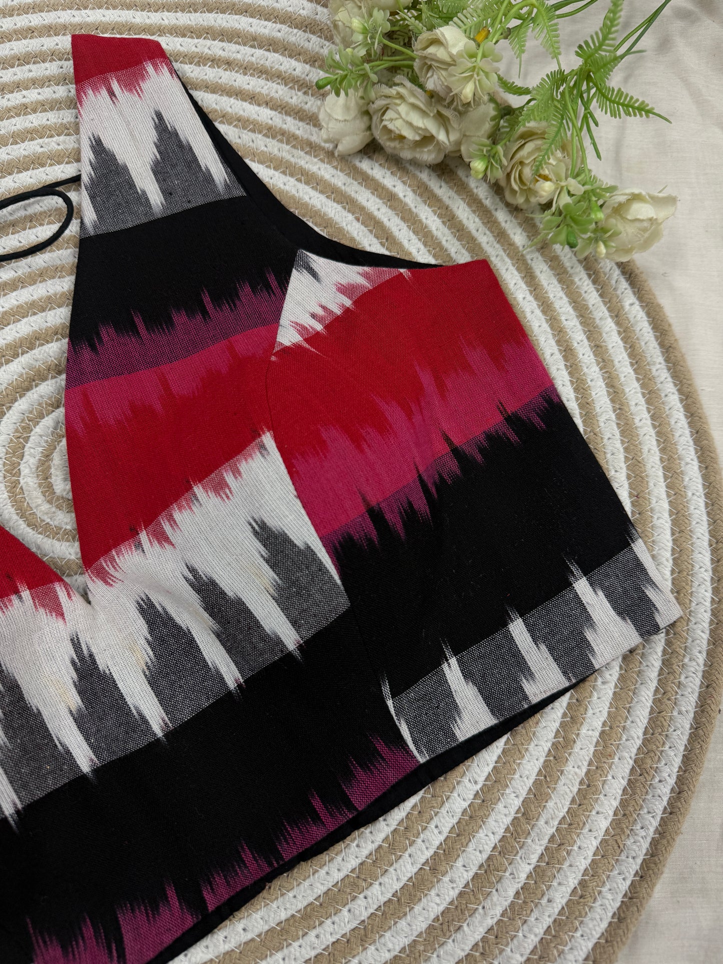 Midnight Crimson Ikkat Blouse