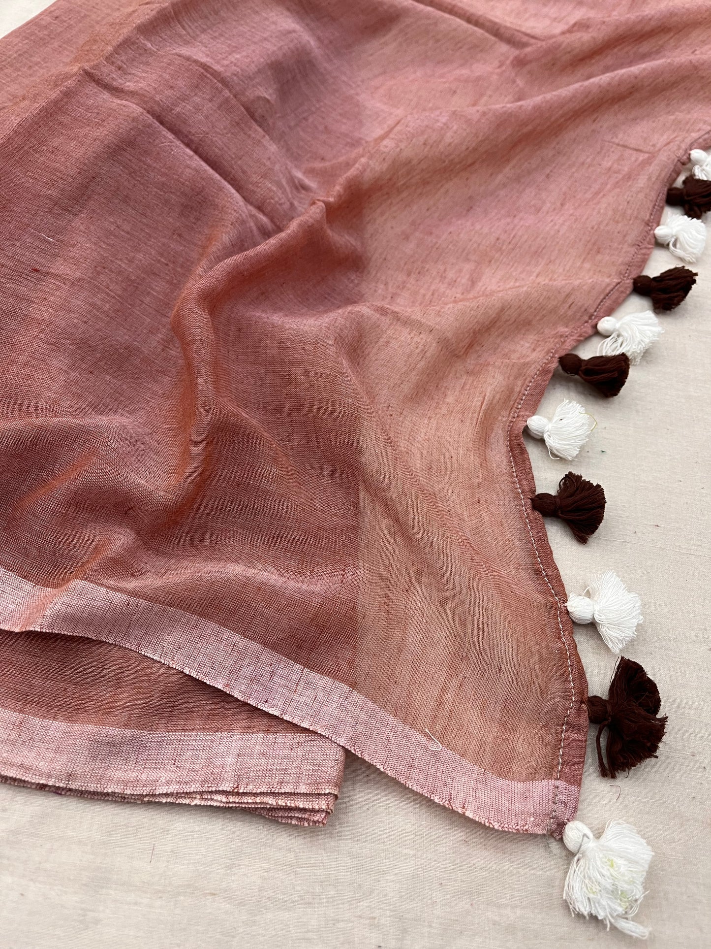 Flirty Cinnamon Mulmul Saree