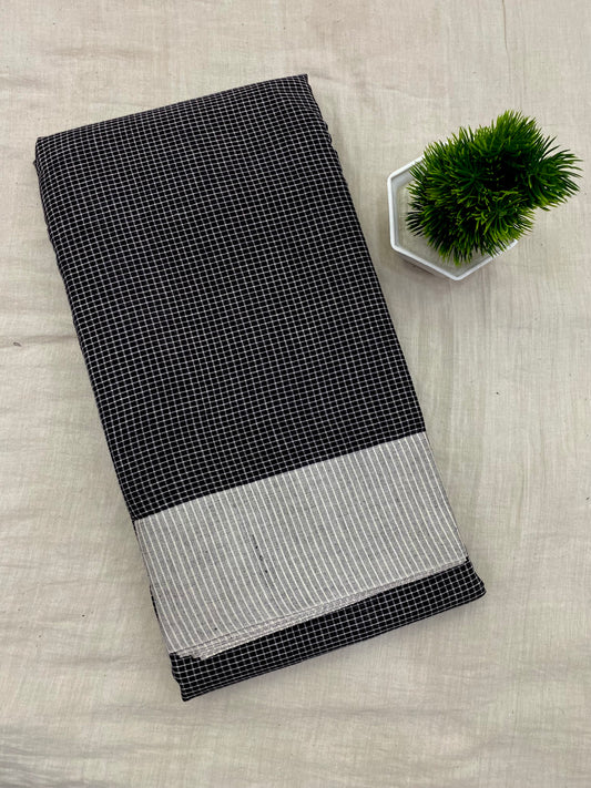 Grey Black Patteda Anchu Saree