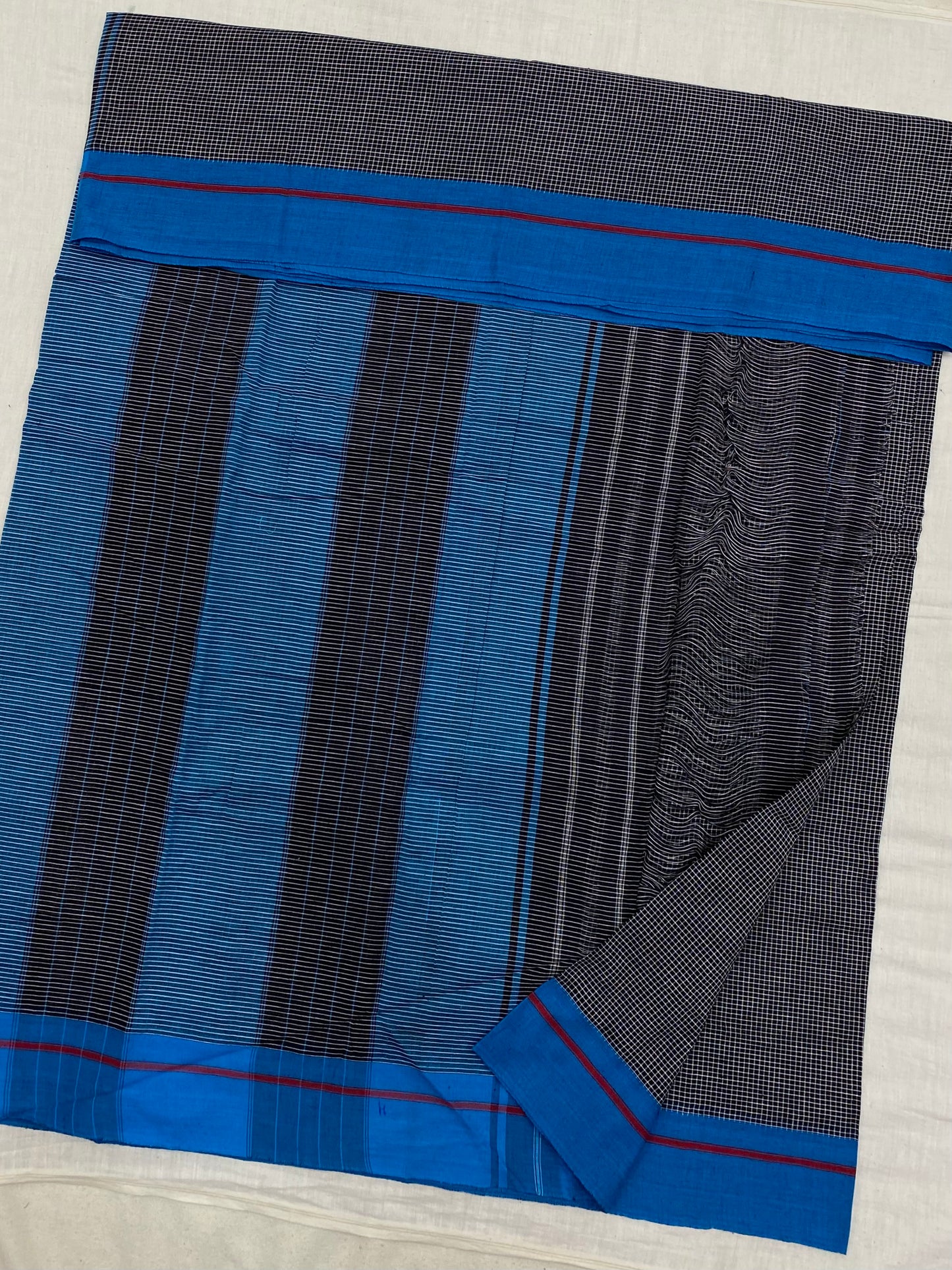 Black Blue Patteda Anchu Saree