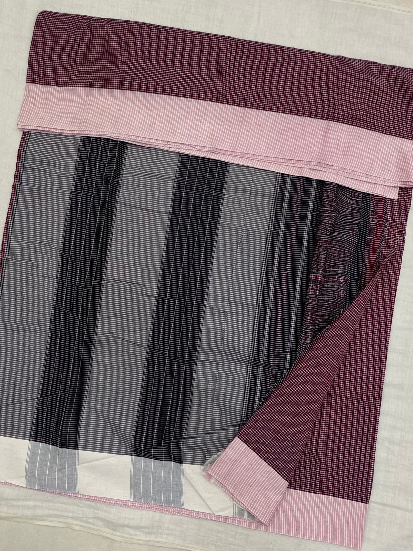 Maroon Mist Patteda Anchu Saree