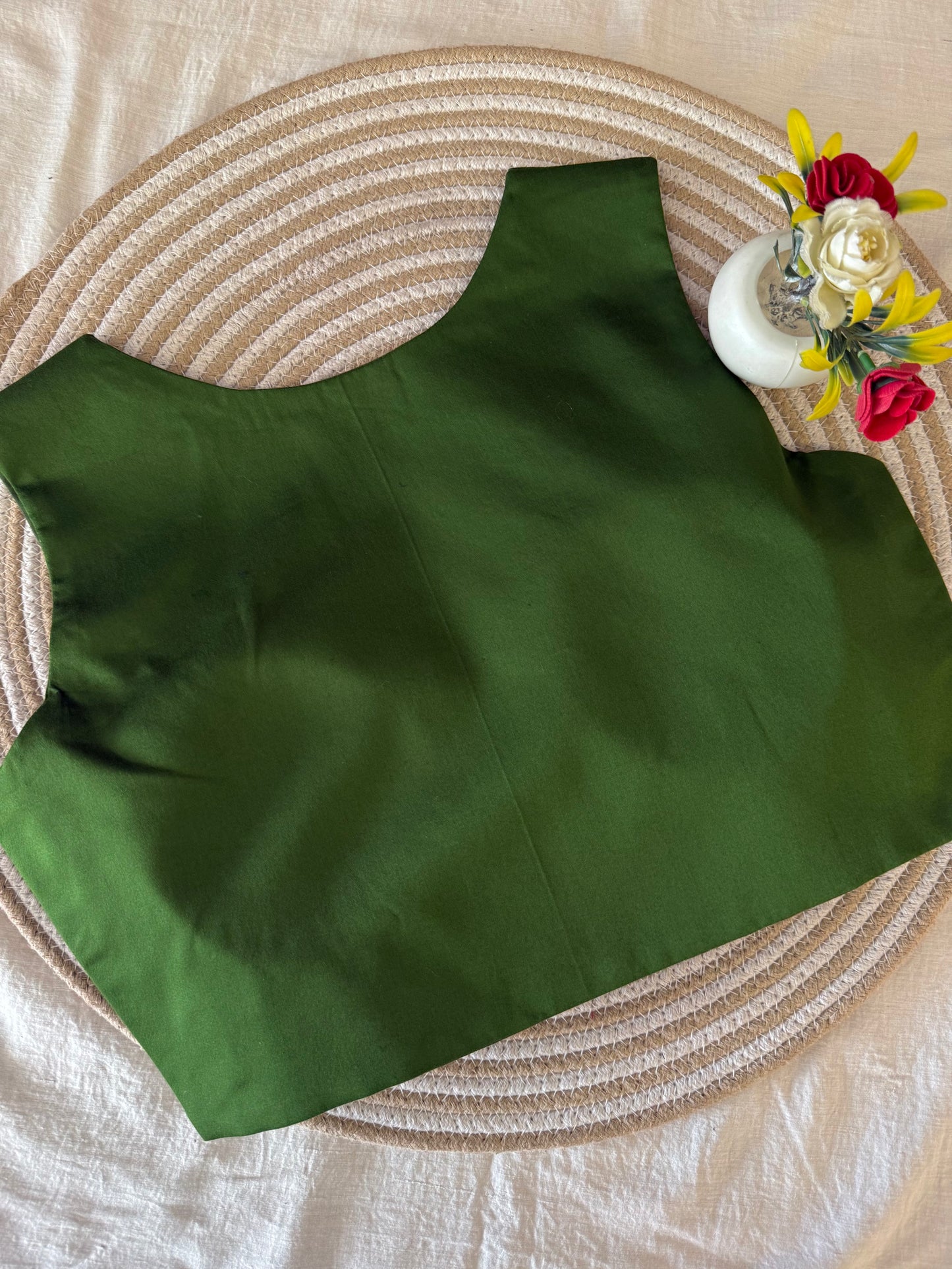 Olive Formal Sleeveless Blouse