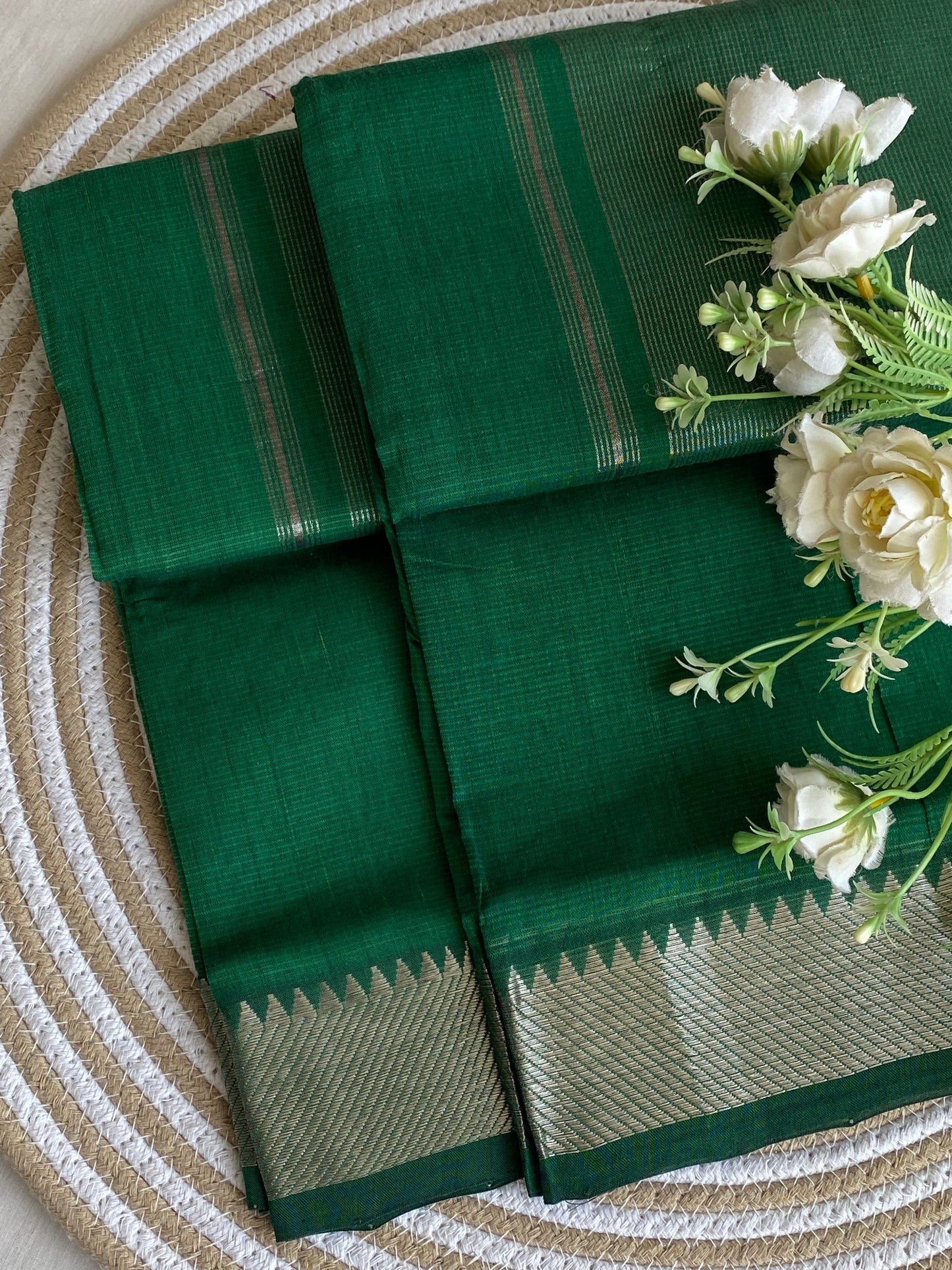 Silver Border Mangalgiri Cotton Saree 01