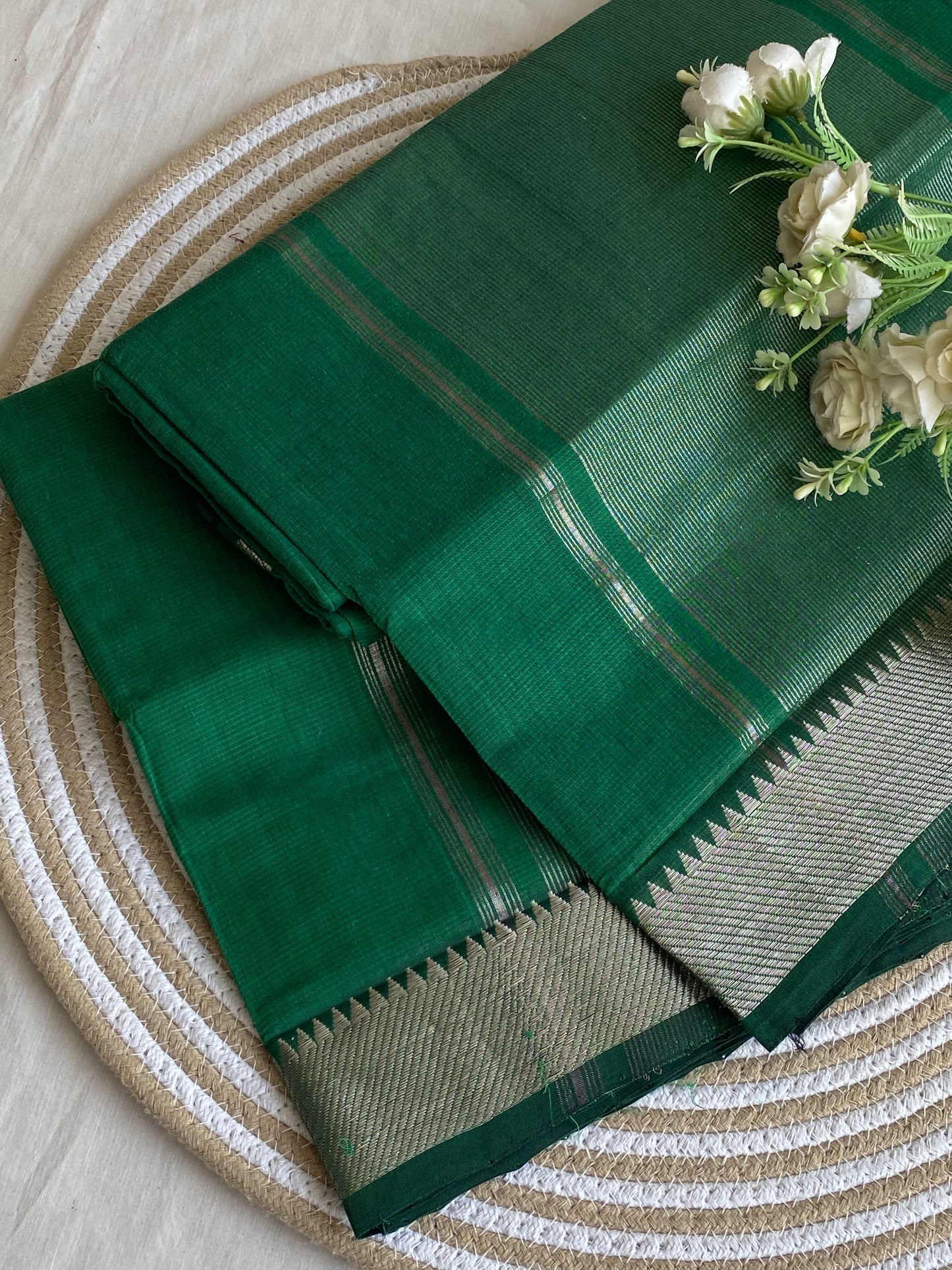 Silver Border Mangalgiri Cotton Saree 01