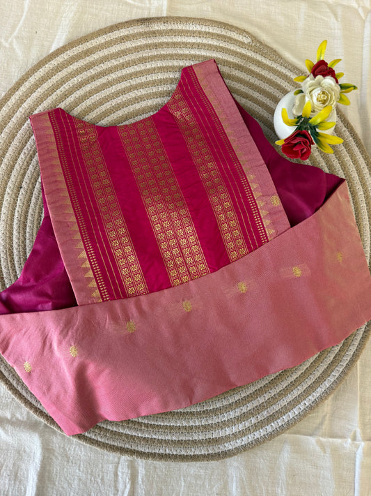 Narayanpeth Pink Racer Back Blouse (Dispatch Date: 10th September, 2026)