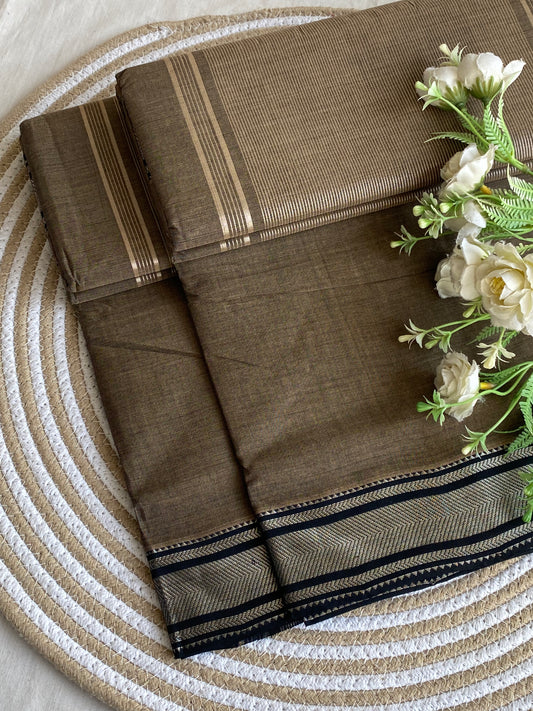 Silver Border Mangalgiri Cotton Saree 02